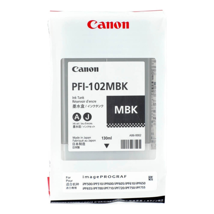 Canon Blæk 0894B001 PFI-102 Matsort i gruppen COMPUTERTILBEHØR / Printere og tilbehør / Blæk og toner / Blækpatroner / Canon hos TP E-commerce Nordic AB (C15976)