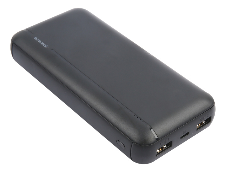 Essentials Powerbank 20 000 mAh, 2x USB-A output, Svart i gruppen SMARTPHONES & TABLETS / Opladere og kabler / Powerbanks hos TP E-commerce Nordic AB (C16146)