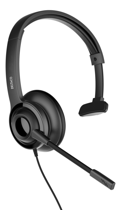 DELTACO Office USB mono headset, volume control, noise reducing mic i gruppen COMPUTERTILBEHØR / Computer Tilbehør / Headset hos TP E-commerce Nordic AB (C16399)