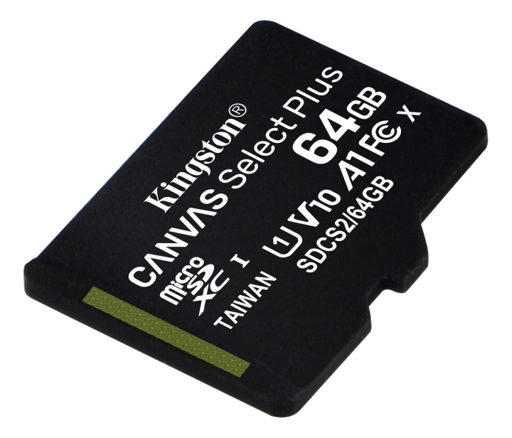 Kingston 64GB micSDXC Canvas Select Plus 100R A1 C10 1-pack w/o ADP i gruppen HJEMMEELEKTRONIK / Lagringsmedier / Hukommelseskort / MicroSD/HC/XC hos TP E-commerce Nordic AB (C16606)