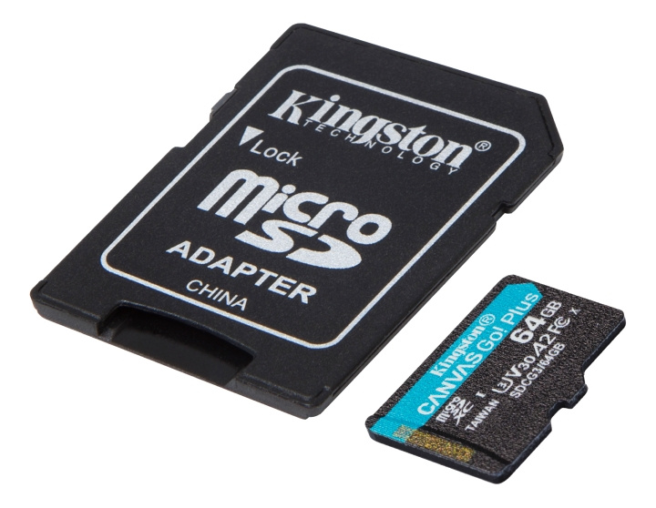 Kingston 64GB microSDXC Canvas Go Plus 170R A2 U3 V30 Card + ADP i gruppen HJEMMEELEKTRONIK / Lagringsmedier / Hukommelseskort / MicroSD/HC/XC hos TP E-commerce Nordic AB (C16614)