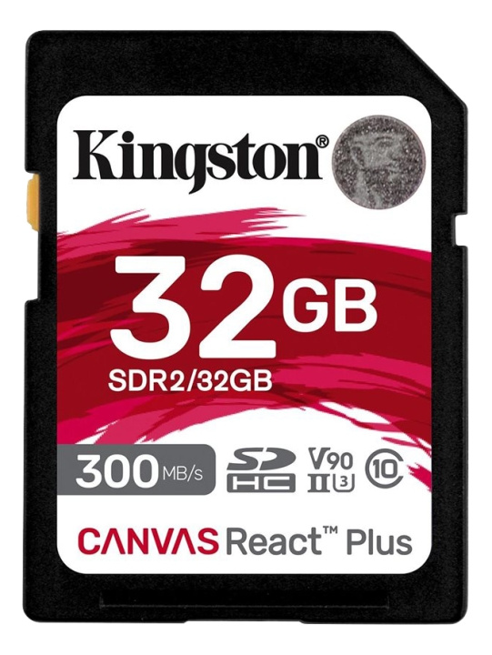 Kingston 32GB Canvas React Plus SDHC UHS-II i gruppen HJEMMEELEKTRONIK / Lagringsmedier / Hukommelseskort / SD/SDHC/SDXC hos TP E-commerce Nordic AB (C16907)