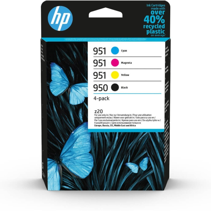 HP Blæk Multipak 6ZC65AE 950/951 Sort Cyan Magenta Gul i gruppen COMPUTERTILBEHØR / Printere og tilbehør / Blæk og toner / Blækpatroner / HP hos TP E-commerce Nordic AB (C17267)