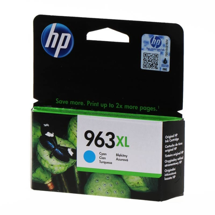 HP Blæk 3JA27AE 963XL Cyan i gruppen COMPUTERTILBEHØR / Printere og tilbehør / Blæk og toner / Blækpatroner / HP hos TP E-commerce Nordic AB (C17350)