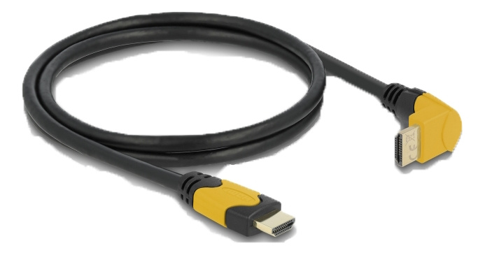 Delock High Speed HDMI cable male straight to male 90° upwards angled i gruppen HJEMMEELEKTRONIK / Kabler og adaptere / HDMI / Kabler hos TP E-commerce Nordic AB (C17500)