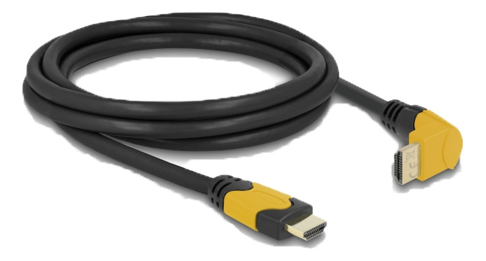 Delock High Speed HDMI cable male straight to male 90° upwards angled i gruppen HJEMMEELEKTRONIK / Kabler og adaptere / HDMI / Kabler hos TP E-commerce Nordic AB (C17501)