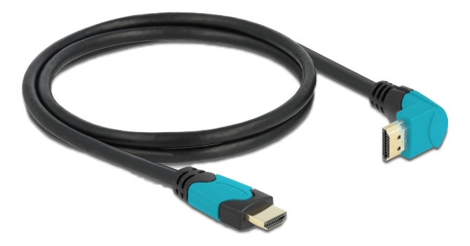 Delock High Speed HDMI cable male straight to male 90° downwards angle i gruppen HJEMMEELEKTRONIK / Kabler og adaptere / HDMI / Kabler hos TP E-commerce Nordic AB (C17503)