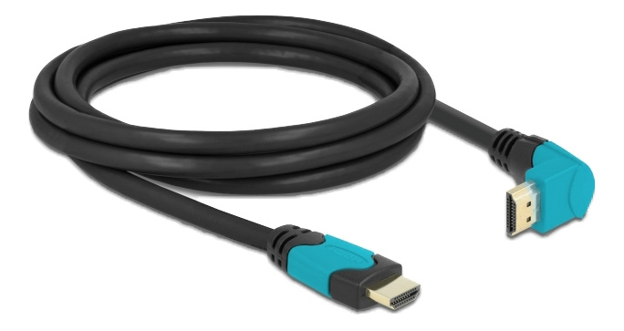 Delock High Speed HDMI cable male straight to male 90° downwards angle i gruppen HJEMMEELEKTRONIK / Kabler og adaptere / HDMI / Kabler hos TP E-commerce Nordic AB (C17504)