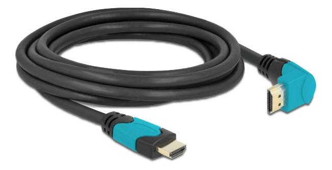 Delock High Speed HDMI cable male straight to male 90° downwards angle i gruppen HJEMMEELEKTRONIK / Kabler og adaptere / HDMI / Kabler hos TP E-commerce Nordic AB (C17505)