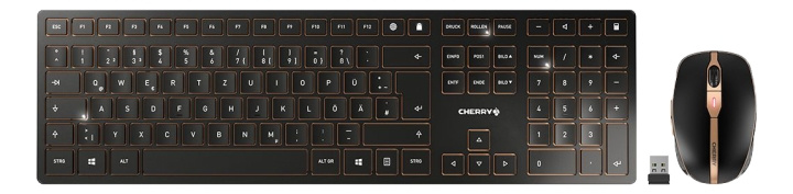 CHERRY DW 9000 SLIM, trådlöst tangentbord & mus, uppladningsbart Retai i gruppen COMPUTERTILBEHØR / Mus og tastatur / Tastatur / Pakke hos TP E-commerce Nordic AB (C17593)