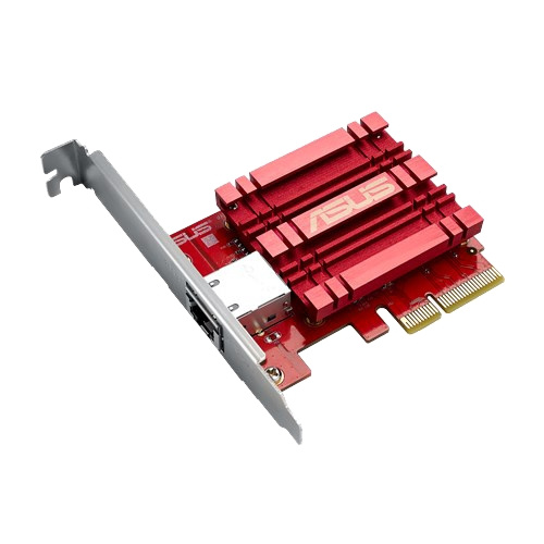 Asus Netværksadapter, 10Gbps, Windows og Linux, RJ45, QoS, køleplade, rød i gruppen COMPUTERTILBEHØR / Netværk / Netværkskort / PCI Express hos TP E-commerce Nordic AB (C17618)