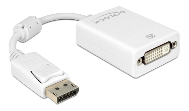 Delock Adapter Displayport 1.1 male > DVI female Passive white i gruppen COMPUTERTILBEHØR / Kabler og adaptere / DisplayPort / Adaptere hos TP E-commerce Nordic AB (C17644)