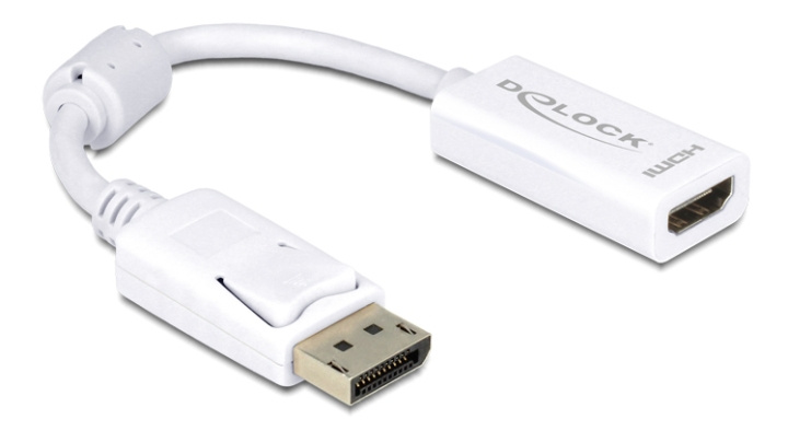 Delock Adapter Displayport 1.1 male to HDMI female, passive, white i gruppen COMPUTERTILBEHØR / Kabler og adaptere / DisplayPort / Adaptere hos TP E-commerce Nordic AB (C17646)