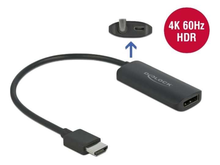 Delock Adapter HDMI-A male to DisplayPort female 4K 60 Hz i gruppen COMPUTERTILBEHØR / Kabler og adaptere / DisplayPort / Adaptere hos TP E-commerce Nordic AB (C17655)