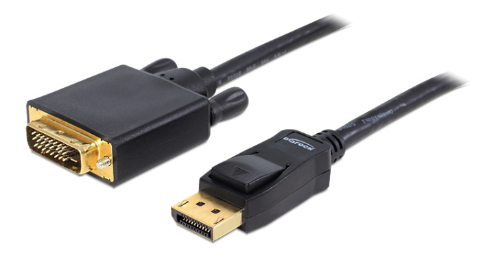 Delock Cable Displayport 1.1 male > DVI 24+1 male passive 1 m black i gruppen COMPUTERTILBEHØR / Kabler og adaptere / DisplayPort / Kabler hos TP E-commerce Nordic AB (C17675)