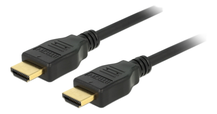 DeLOCK HDMI-kabel, 2m, HDMI hane - HDMI hane, 4096x2160 i 60Hz, 1080p i 120Hz, HEC, guldplätterade kontakter, svart i gruppen HJEMMEELEKTRONIK / Kabler og adaptere / HDMI / Kabler hos TP E-commerce Nordic AB (C17683)