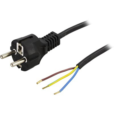 DELTACO Earthed device cable, straight CEE 7/7 max 250V / 10A, 2m i gruppen COMPUTERTILBEHØR / Kabler og adaptere / Elkabler hos TP E-commerce Nordic AB (C17727)