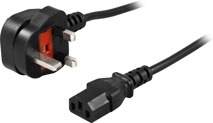 DELTACO apparatkabel, UK, BS 1363-IEC C13, 10A, 2M, Black i gruppen COMPUTERTILBEHØR / Kabler og adaptere / Elkabler hos TP E-commerce Nordic AB (C17728)