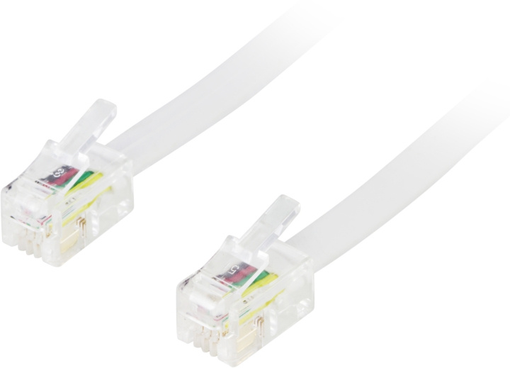 DELTACO modularkabel 4P4C(RJ9/RJ10/RJ22) 3m, hvid i gruppen HJEMMEELEKTRONIK / Kabler og adaptere / Telefonkabler og adaptere hos TP E-commerce Nordic AB (C17736)