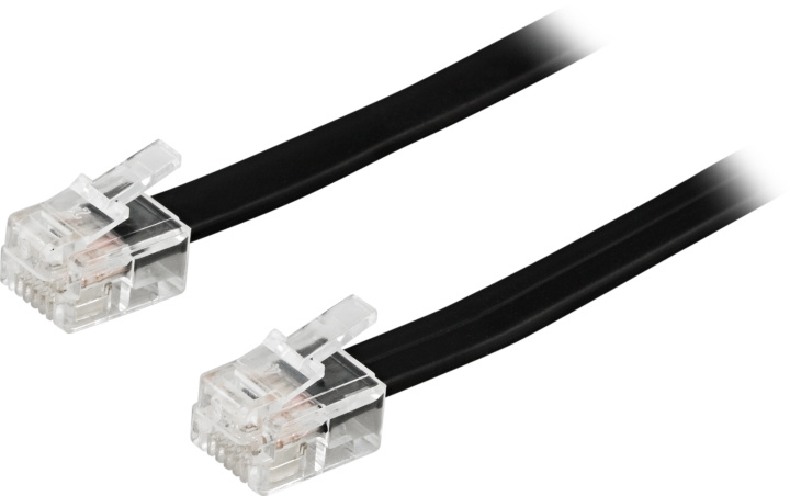 DELTACO modulkabel, 6P6C(RJ12) til 6P6C(RJ12), 3m, sort i gruppen HJEMMEELEKTRONIK / Kabler og adaptere / Telefonkabler og adaptere hos TP E-commerce Nordic AB (C17743)
