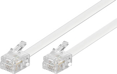 DELTACO modulkabel, 6P4C(RJ11) til 6P4C(RJ11), 3m, hvid i gruppen HJEMMEELEKTRONIK / Kabler og adaptere / Telefonkabler og adaptere hos TP E-commerce Nordic AB (C17745)