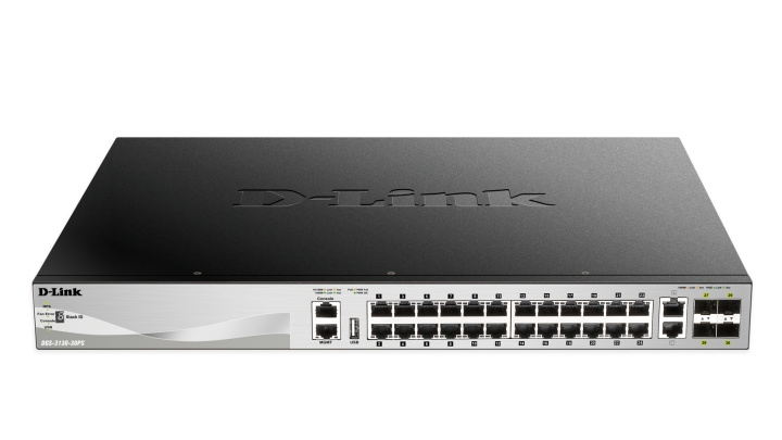 D-link 24 x 10/100/1000BASE-T PoE ports (370W budget) Layer 3 i gruppen COMPUTERTILBEHØR / Netværk / Switches / 10/100/1000Mbps hos TP E-commerce Nordic AB (C17800)