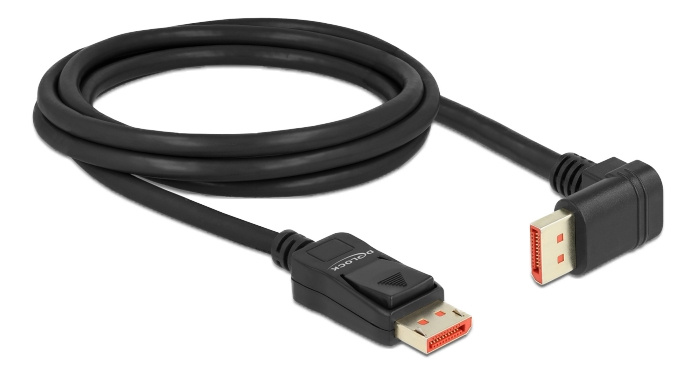 Delock DisplayPort cable male straight to male 90° downwards angled 8K i gruppen COMPUTERTILBEHØR / Kabler og adaptere / DisplayPort / Kabler hos TP E-commerce Nordic AB (C17827)