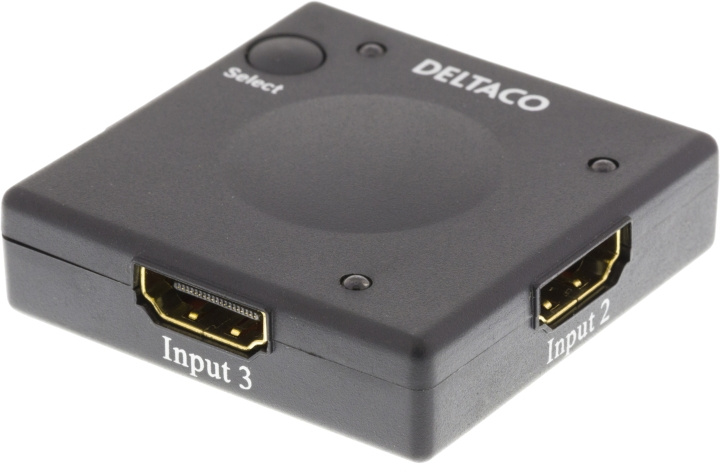 DELTACO automatisk HDMI-switch med tre indgange til en udgang, fungere i gruppen COMPUTERTILBEHØR / Kabler og adaptere / HDMI / VGA / DVI switche hos TP E-commerce Nordic AB (C17910)