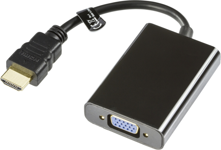 DELTACO HDMI til VGA og lyd-adapter, 19-pin han - 15-pin hun og 3,5mm i gruppen COMPUTERTILBEHØR / Kabler og adaptere / VGA / Adaptere hos TP E-commerce Nordic AB (C17911)