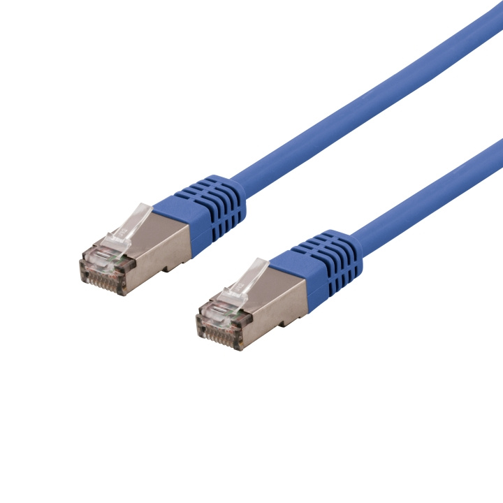 DELTACO S/FTP Cat6 patchkabel, LSZH, 0,3m, Blue i gruppen COMPUTERTILBEHØR / Kabler og adaptere / Netværkskabler / Cat6 hos TP E-commerce Nordic AB (C17994)