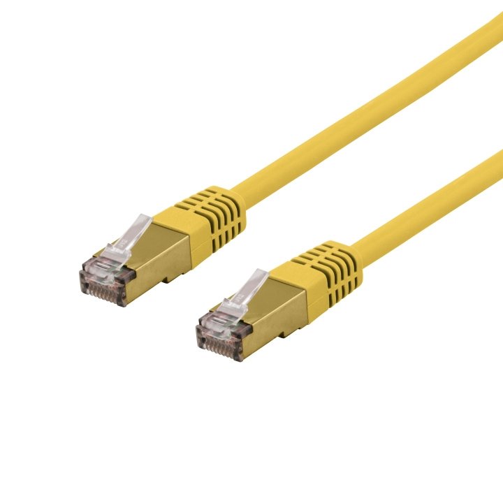 DELTACO S/FTP Cat6a patch cable, delta cert, LSZH, 0,5m, yellow i gruppen COMPUTERTILBEHØR / Kabler og adaptere / Netværkskabler / Cat6 hos TP E-commerce Nordic AB (C18006)
