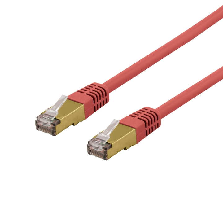 DELTACO S/FTP Cat6a patch cable, delta cert, LSZH, 0,5m, red i gruppen COMPUTERTILBEHØR / Kabler og adaptere / Netværkskabler / Cat6 hos TP E-commerce Nordic AB (C18011)