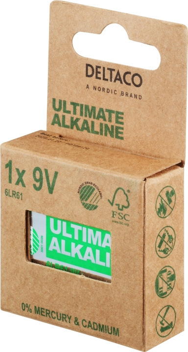 DELTACO Ultimate Alkaline 9V-batteri, 1-pack i gruppen HJEMMEELEKTRONIK / Batterier og opladere / Batterier / 9V hos TP E-commerce Nordic AB (C18275)