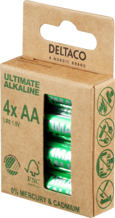 DELTACO Ultimate Alkaline AA-batteri, 4-pack i gruppen HJEMMEELEKTRONIK / Batterier og opladere / Batterier / AA hos TP E-commerce Nordic AB (C18283)