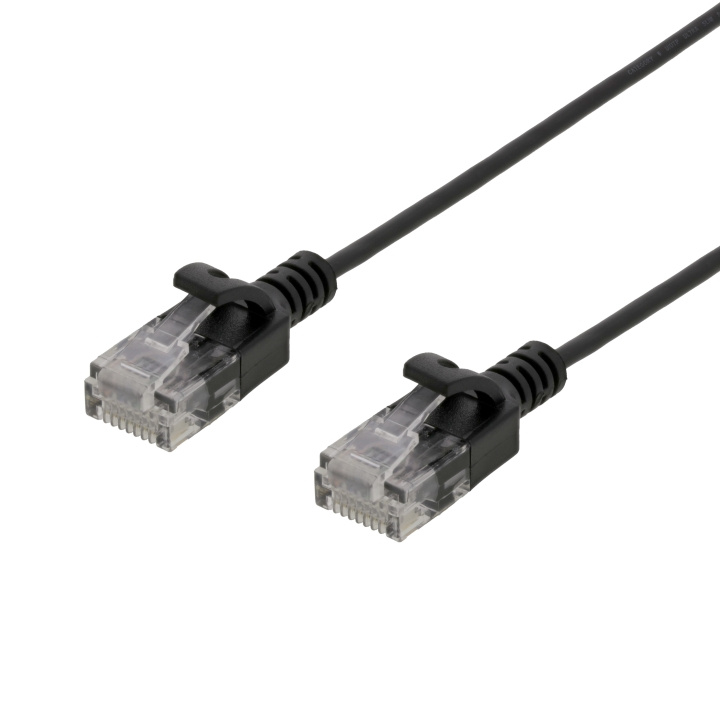 DELTACO Ultra Slim U/UTP Cat.6 patch cable, OD:2.6mm, Black i gruppen COMPUTERTILBEHØR / Kabler og adaptere / Netværkskabler / Cat6 hos TP E-commerce Nordic AB (C18313)