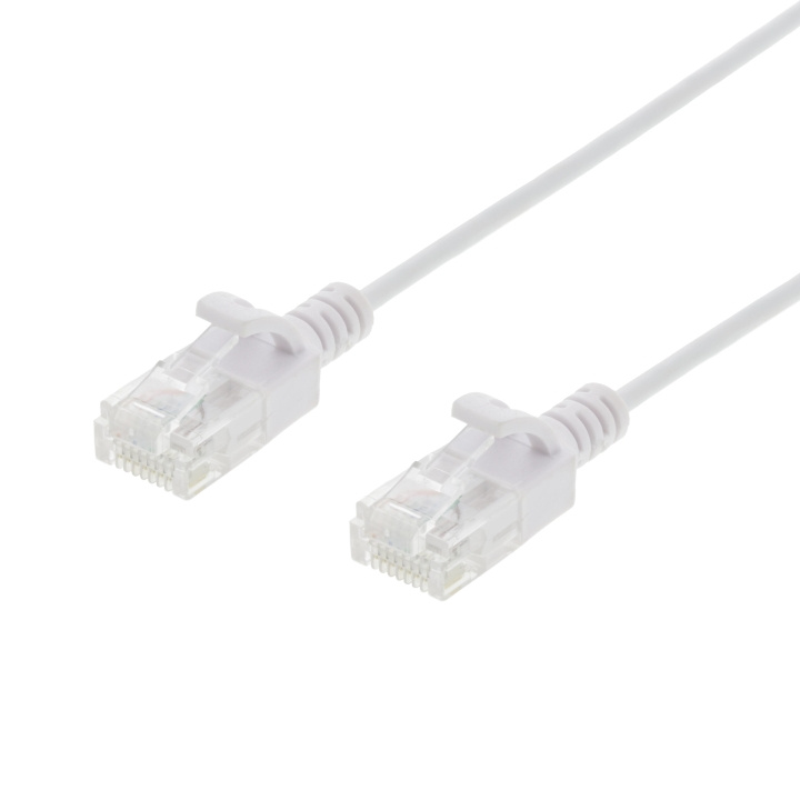 DELTACO Ultra Slim U/UTP Cat.6 patch cable, OD:2.6mm, 1m, white i gruppen COMPUTERTILBEHØR / Kabler og adaptere / Netværkskabler / Cat6 hos TP E-commerce Nordic AB (C18317)