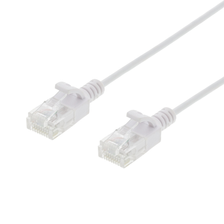 DELTACO Ultra Slim U/UTP Cat.6 patch cable, OD:2.6mm, 1.5m, white i gruppen COMPUTERTILBEHØR / Kabler og adaptere / Netværkskabler / Cat6 hos TP E-commerce Nordic AB (C18318)