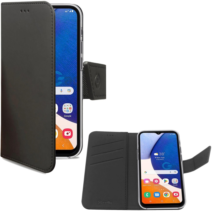 Celly Wallet Case Galaxy A14 5G Svart i gruppen SMARTPHONES & TABLETS / Mobil Beskyttelse / Samsung hos TP E-commerce Nordic AB (C18358)