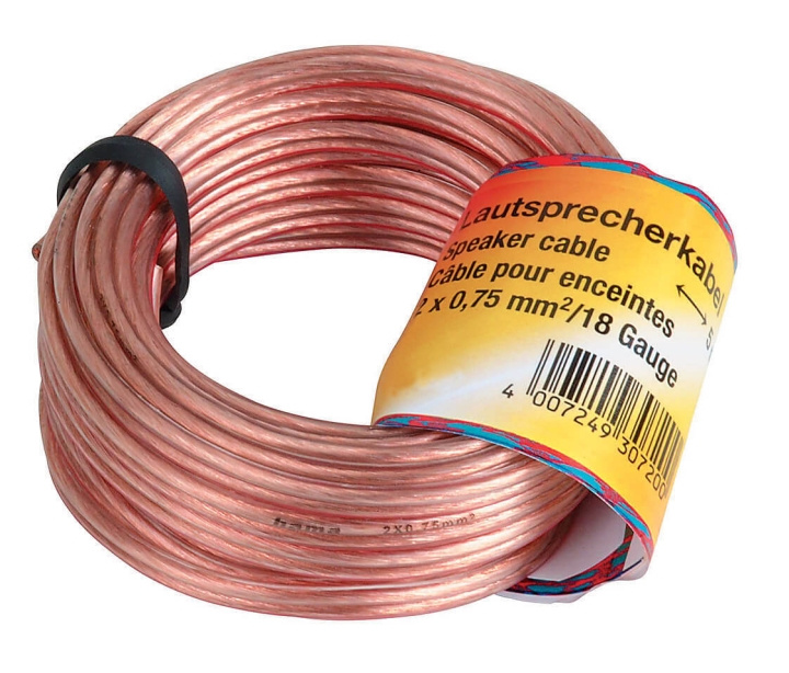 Hama Högtalarkabel 2x0.75mm2 Transparent 20m i gruppen HJEMMEELEKTRONIK / Kabler og adaptere / Højttalerkabler hos TP E-commerce Nordic AB (C18466)