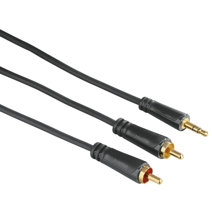Hama Kabel Audio 3.5mm-2xRCA Guld Svart 1.5m i gruppen HJEMMEELEKTRONIK / Kabler og adaptere / RCA / Kabler hos TP E-commerce Nordic AB (C18516)