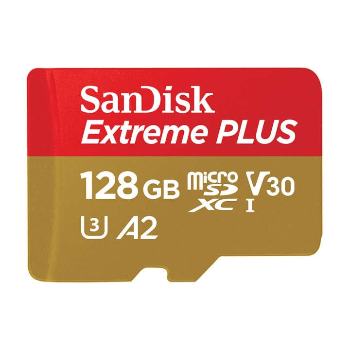 SANDISK MicroSDXC Extreme Plus 128GB 200MB/s A2 C10 V30 UHS-I i gruppen HJEMMEELEKTRONIK / Lagringsmedier / Hukommelseskort / MicroSD/HC/XC hos TP E-commerce Nordic AB (C18618)