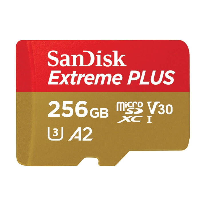 SANDISK MicroSDXC Extreme Plus 256GB 200MB/s A2 C10 V30 UHS-I i gruppen HJEMMEELEKTRONIK / Lagringsmedier / Hukommelseskort / MicroSD/HC/XC hos TP E-commerce Nordic AB (C18619)