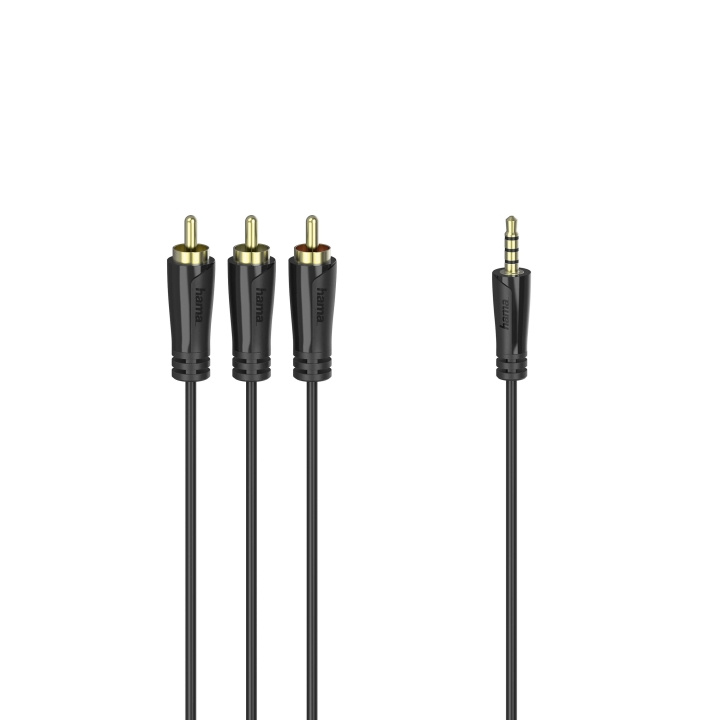 Hama Kabel 4pin 3.5mm-3xRCA Guld Svart 1.5m i gruppen HJEMMEELEKTRONIK / Kabler og adaptere / RCA / Kabler hos TP E-commerce Nordic AB (C18634)
