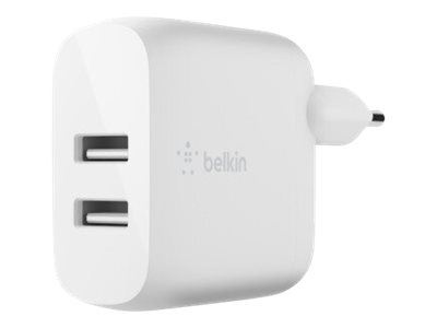 Belkin 2x USB Väggladdare 12W i gruppen SMARTPHONES & TABLETS / Opladere og kabler / Vægoplader / Vægoplader USB hos TP E-commerce Nordic AB (C18862)