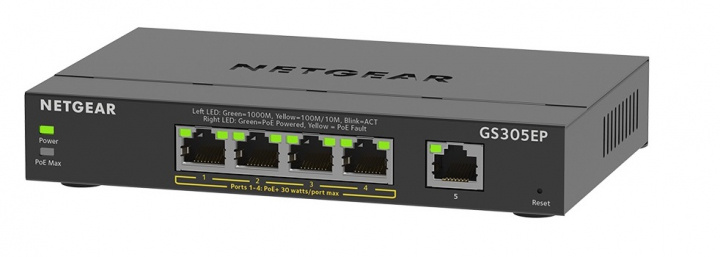 Netgear 5PT GE PLUS SWCH W/ POE+ i gruppen COMPUTERTILBEHØR / Netværk / Switches hos TP E-commerce Nordic AB (C19386)