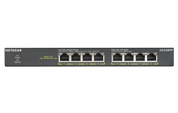 Netgear 8PT GE UNMANAGED SWCH W/POE/POE+ i gruppen COMPUTERTILBEHØR / Netværk / Switches hos TP E-commerce Nordic AB (C19399)