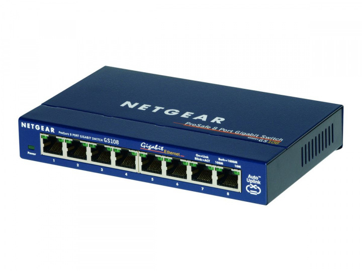 Netgear GS108GE 8Port 1000T switch i gruppen COMPUTERTILBEHØR / Netværk / Switches / 10/100/1000Mbps hos TP E-commerce Nordic AB (C19430)