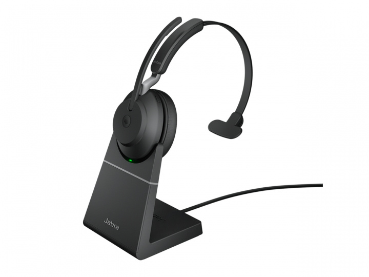 Jabra Office Headset med Laddställ, Jabra Evolve2 65 Link380a Ms Mono Black i gruppen COMPUTERTILBEHØR / Computer Tilbehør / Headset hos TP E-commerce Nordic AB (C20344)