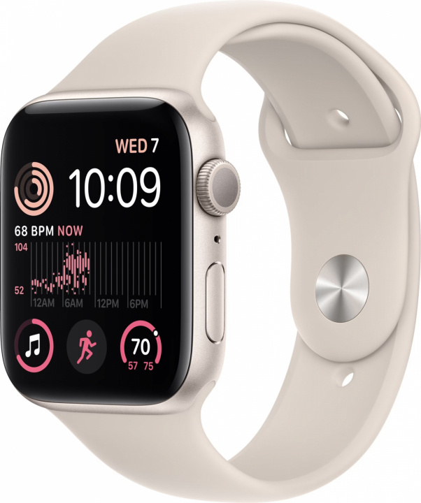 Apple WATCH SE GPS 44MM STARLIGHT i gruppen SMARTPHONES & TABLETS / Træning, hjem og fritid / Apple Watch & Tilbehør / Apple Watch hos TP E-commerce Nordic AB (C21340)