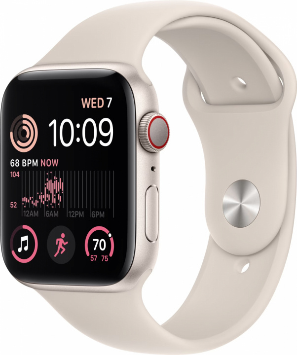 Apple WATCH SE GPS+CEL 44MM STARLIGHT i gruppen SMARTPHONES & TABLETS / Træning, hjem og fritid / Apple Watch & Tilbehør / Apple Watch hos TP E-commerce Nordic AB (C21342)